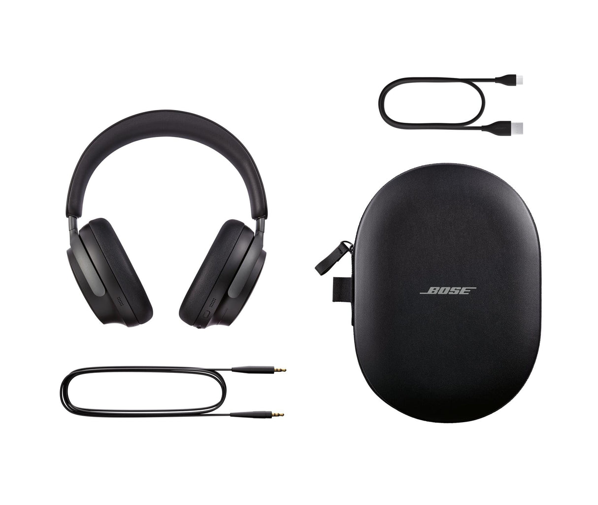 Bose QuietComfort Ultra Headphones, Auriculares inalámbricos con cancelación de ruido con audio espacial, Auriculares de diadema con micrófono, Batería de larga duración hasta 24 horas, Negro