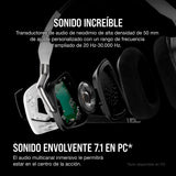 Corsair VOID RGB ELITE Auriculares Inalámbricos para Juegos - Sonido Envolvente 7.1 - Micrófono Omnidireccional - Almohadillas de Malla de Microfibra - Compatible iCUE - PC, Mac, PS5, PS4 - Blanco