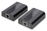 DIGITUS DS-55204 Extensor HDMI - UHD 4K 60 Hz - 70 m mediante cable LAN - Set: Transmisor y Receptor - IR Infrarrojos - HDCP 2.2