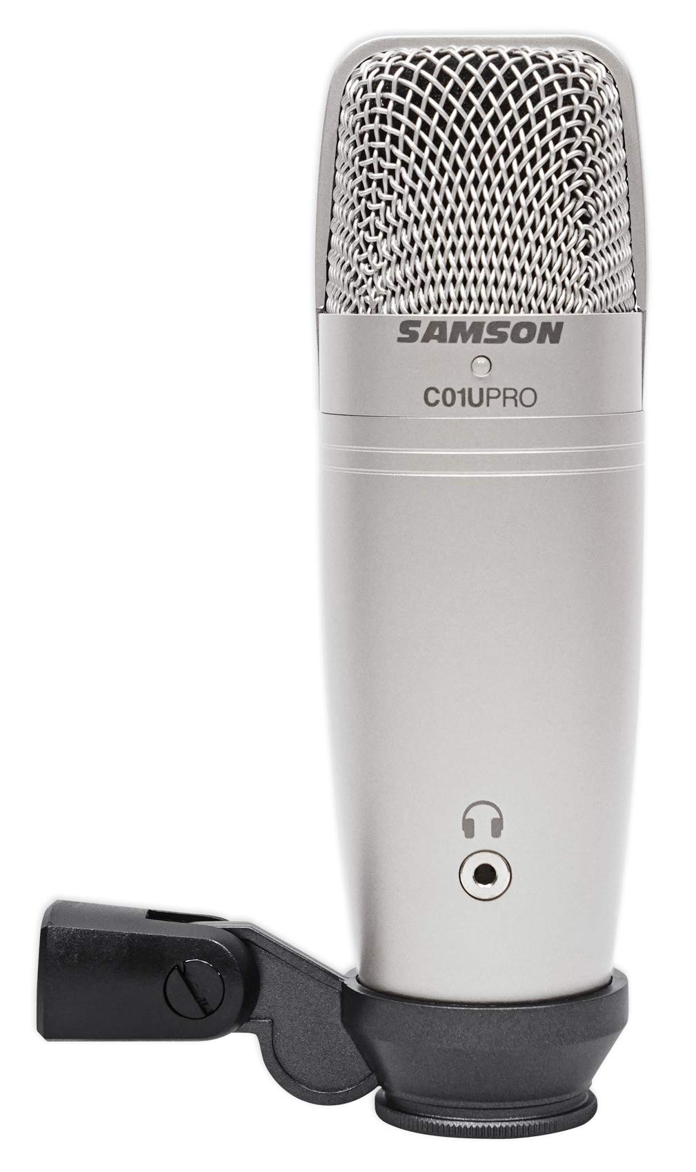Samson C01U Pro - USB Studio Condenser Microphone with a Headphone Output for Zero-Latency Monitoring - Silver