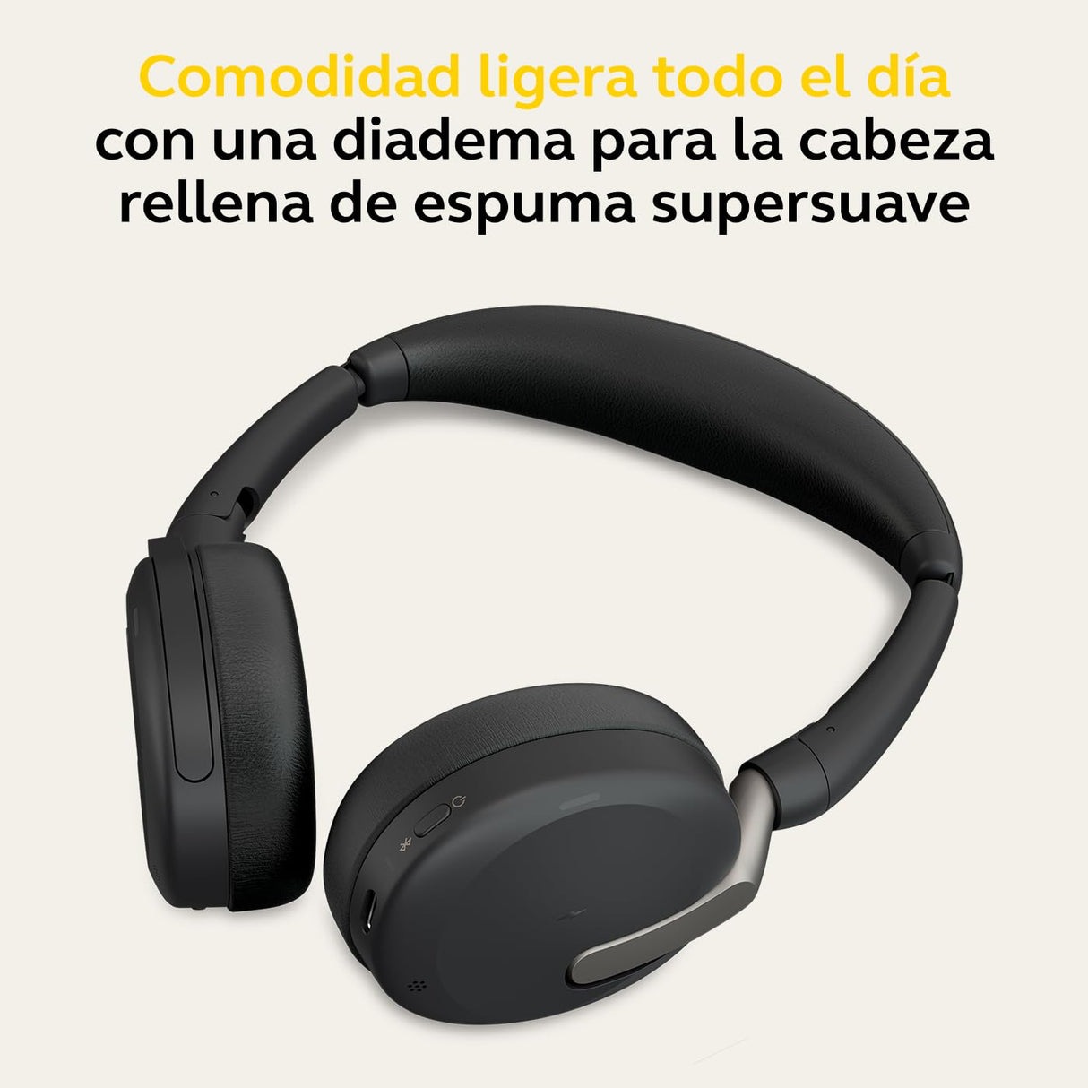 Jabra Evolve2 65 Flex Auriculares Estéreo Inalámbricos con Bluetooth, Tecnología ClearVoice con Cancelación de Ruido y ANC Híbrido, Certificados para MS Teams, Negro