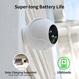 SwitchBot Cámara de Foco para Exteriores 1080P – 10000 mAh, cámara de Seguridad inalámbrica con detección de IA, Impermeable, Funciona con Alexa y Google Home, visión Nocturna a Color, Almacenamiento