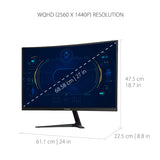 ViewSonic Monitor curvo VX2718-2KPC-MHD de 27», 2K, panel VA, 165 Hz, MPRT de 1 ms, sincronización adaptativa, 2 HDMI, DisplayPort, altavoces