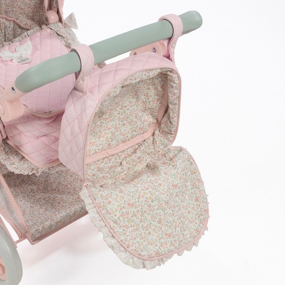 Diset La Nina - Cochecito/Silla para muñecas Violeta Rosa Flor (37X65X44 Cm)