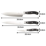 Victorinox Grand Maître, set de cocina profesional, 3 piezas, afilado recto, extra afilado, mango de plástico robusto, negro