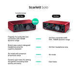 Focusrite Scarlett Solo 4.ª gen. interfaz de audio USB para guitarristas, cantantes o productores. Grabación con sonido de estudio y alta fidelidad y todo el software que necesitas