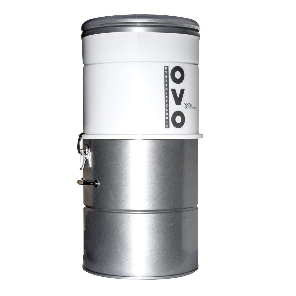 OVO - Aspirador centralizado 630 AirWatts 25 litros - Succión centralizada hasta 250 M2 - Nuevo, existente, renovación - Garantía de 10 años, Gris