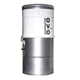 OVO - Aspirador centralizado 630 AirWatts 25 litros - Succión centralizada hasta 250 M2 - Nuevo, existente, renovación - Garantía de 10 años, Gris