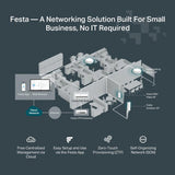 TP-Link Festa FS310GP, 10 Puertos con 8 Puertos PoE+, gestión Gratuita en la Nube, enrutamiento estático, VLAN, ACL e IGMP Snooping, Total 61 W PoE, Salida PoE de 30 W por Puerto, Interruptor PoE