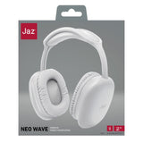 JAZ SBS Neo Wave - Auriculares inalámbricos con Almohadillas y Diadema Acolchada, Cable de Carga USB C Incluido, 18 Horas de Uso consecutivo, Color Blanco, uno