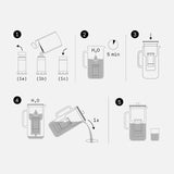 Aarke Purifier, jarra filtrante de agua en vidrio y acero inoxidable (2,4 L / 10 tazas) + pack de 3 bolsas de recarga de filtro Pure