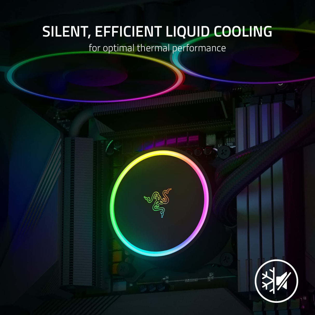Razer Hanbo Chroma (360mm) - All In One aRGB Chroma Liquid Cooler (Ultimate AIO Design, Quiet, Powerful aRGB Fans, Silent and Efficient Liquid Cooling, PWM Support) Chroma