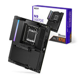 NZXT Placa Base para Juegos N9 X870E - AMD X870E AM5 ATX para Ryzen 9000/8000/7000-20+2+1, DDR5, 4X M.2, PCIe 5.0, 5GbE – Cubierta de Metal Completo, Pestillos de liberación rápida M.2 – Negro