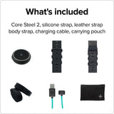 Soundbrenner Core Steel 2, compañero de práctica musical para todos los músicos con metrónomo vibratorio, rastreador de práctica, afinador cromático, medidor de decibelios y reloj inteligente, mejor