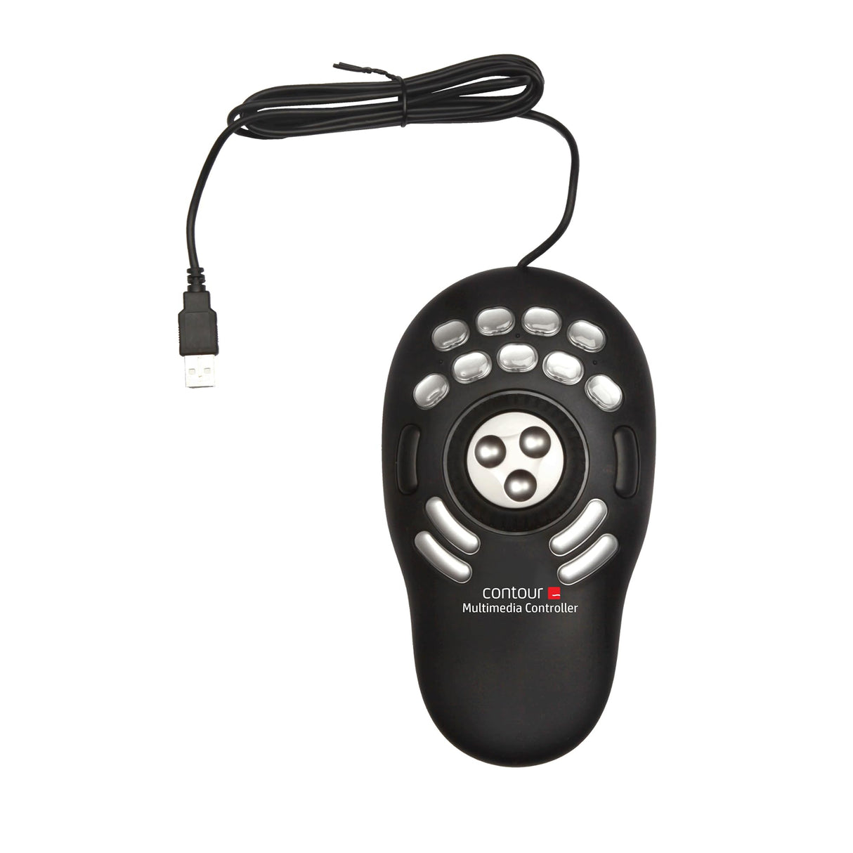Contour Multimedia Controller Pro v2 | Controlador para pc ergonómico para Editor de imágenes de música de vídeo | para PC y Mac | USB | 15 Botones | Jog Ring de aleación de 7 velocidades