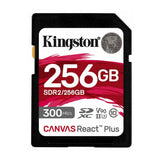 Kingston Canvas React Plus 256GB SDXC Tarjeta de memoria UHS-II 300R/260W U3 V90 for Full HD/4K/8K - SDR2/256GB