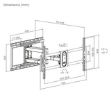 my wall Soporte de Pared Giratorio para TV de hasta 100 Pulgadas – HP43L – Soporte de TV orientable para 43 – 100 Pulgadas (109-254 cm), soporta hasta 80 kg, inclinable y Giratorio, Distancia a la