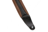 GEWA Correa para guitarra serie Prestige, cuero auténtico, ancho 85 mm, largo 103-139 cm, cierres de seguridad - cromados, marrón/negro - marrón/negro, 1 par de cierres de seguridad F&S incluidos