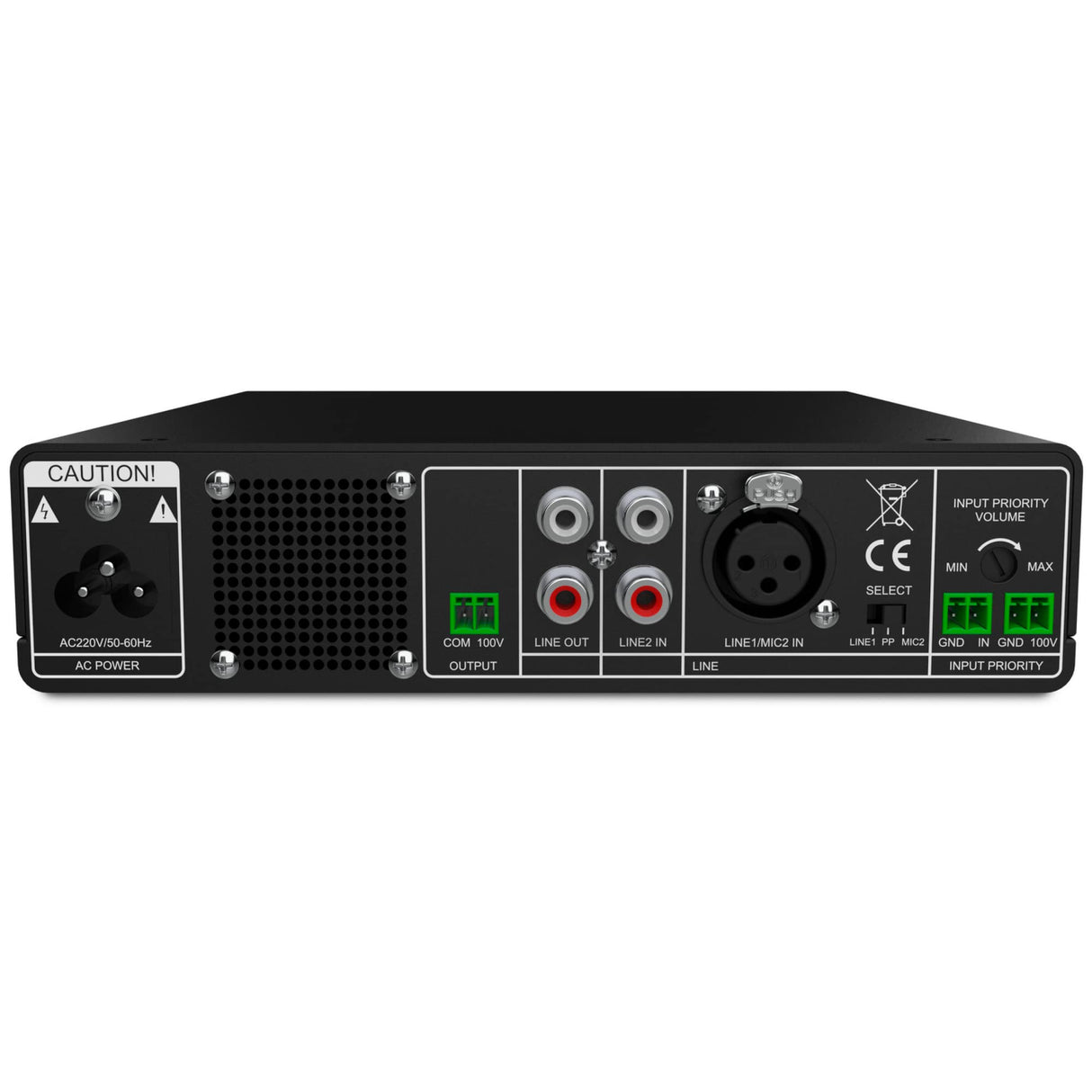 Audibax Dayton 120T BT Amplificador Línea 100V 120W con USB y Bluetooth
