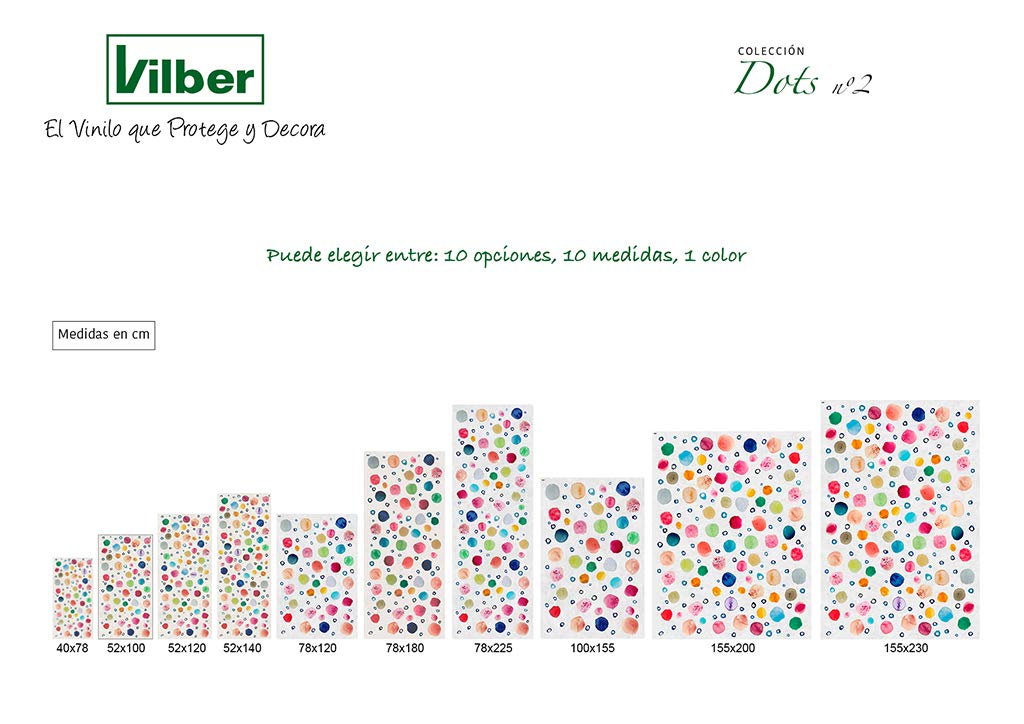 Vilber Kids Dots Alfombra, Vinilo, Multicolor