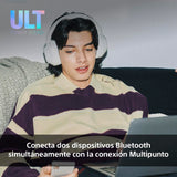 Sony ULT Wear, Auriculares inalámbricos Bluetooth con ULT Power Sound, Ultimate Deep Bass, Noise Cancelling, Calidad de Llamada nítida, hasta 30H de autonomía de batería, iOS y Android, Blanco Marfil