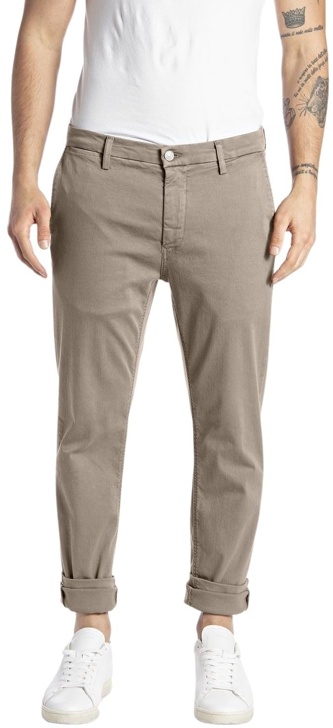 Replay M9627 Zeumar Hyperchino Color Xlite Pantalón, Arena 020-1, 30W / 30L para Hombre