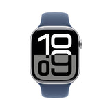 Apple Watch Series 10 GPS + Cellular Smartwatch con Caja de Aluminio Plata de 46 mm y Correa Deportiva Azul Denim - Talla M/L. Monitor de entreno, App ECG, Pantalla Retina Siempre Activa