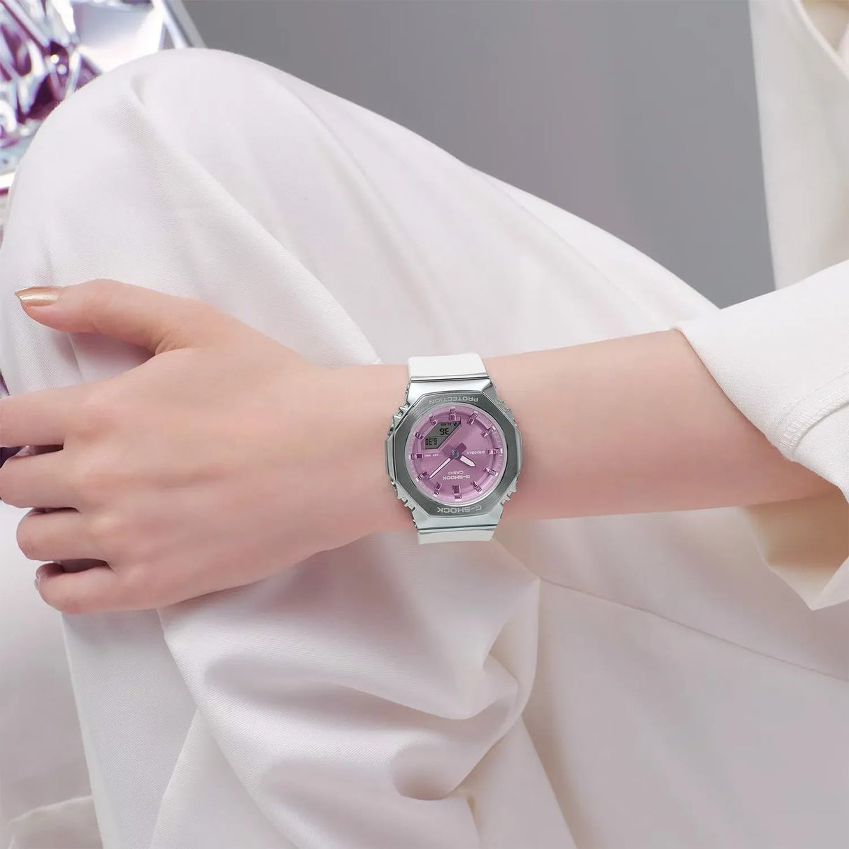 Casio Reloj Análogico-Digital para Mujer de Cuarzo con Correa en Plástico GM-S2110-7A6ER