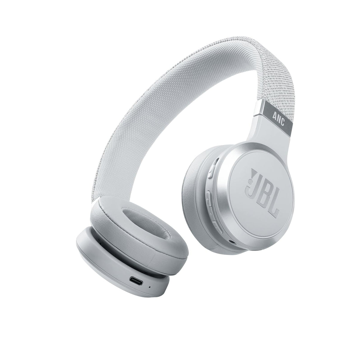 JBL LIVE 460 NC Auriculares supraaurales inalámbricos con cancelación adaptativa de ruido, tecnología Bluetooth, hasta 50h de batería sin NC, asistente de voz y conexión multipunto, blanco