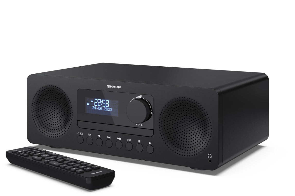 SHARP XL-B720D(BK) Tokyo All in One Soundsystem con Radio Dab, Dab+, FM, Bluetooth, CD-MP3, reproducción USB, Conexión de Auriculares, y 60W, Color Negro