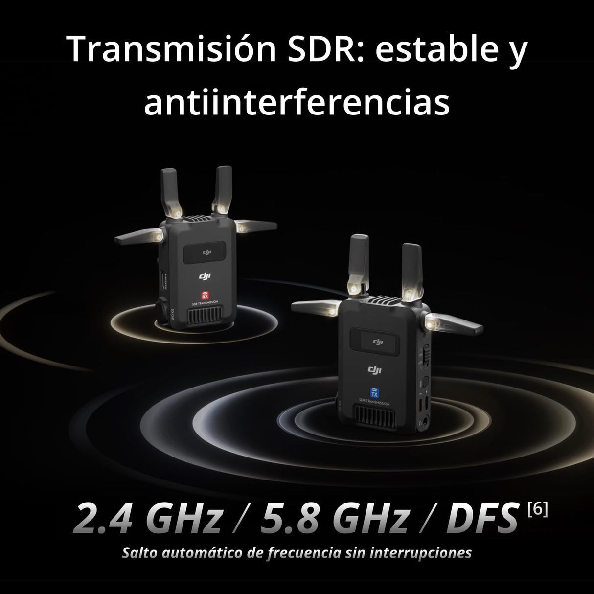 Receptor DJI SDR Transmission, transmisión de vídeo inalámbrica SDR 1080p/60 fps a 3 km, Solo el RX, Estable y antiinterferencias, Gran penetración, Alta tasa de bits, receptores ilimitados