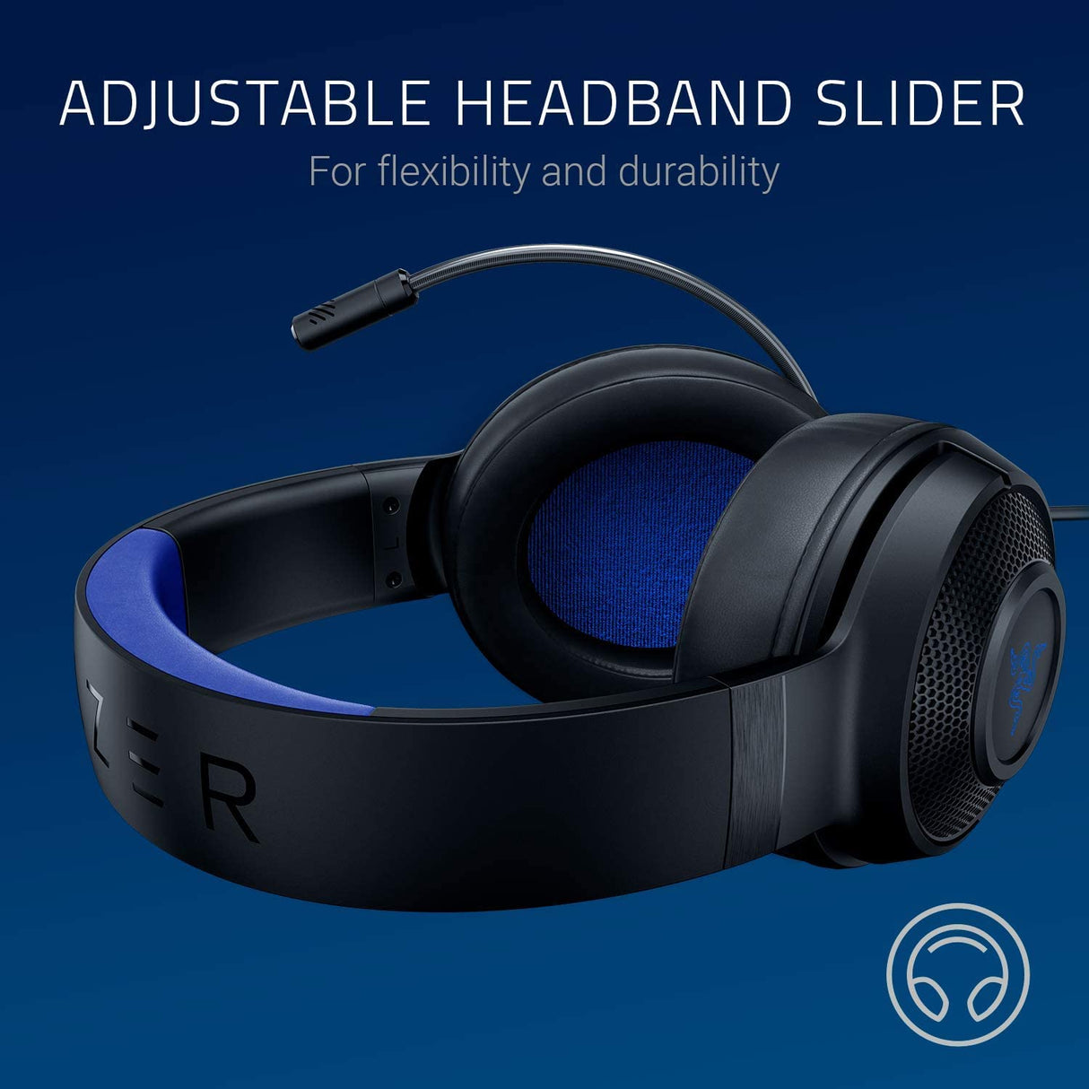 Razer Kraken X para consola - Auriculares Gaming con cable para consola (micrófono Cardiod plegable, controladores de 40 mm personalizados, conexión de 3,5 mm, almohadillas ovaladas) Negro y azul