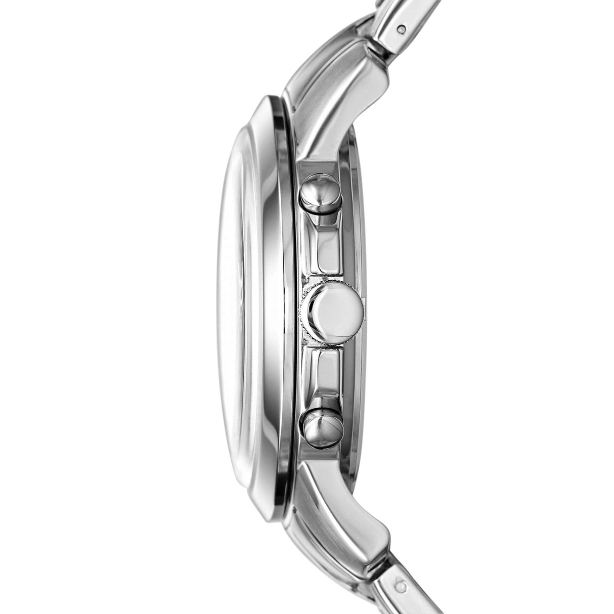 Fossil Reloj para hombre Grant, movimiento cronógrafo de cuarzo, caja de 44mm de acero inoxidable plateado con correa de acero inoxidable, FS4736
