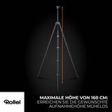 Rollei Easy Traveler - Trípode de Carbono (Capacidad de Carga de 5 kg, Altura de 160 cm, Ultraligero, Compacto, función de Bloqueo)