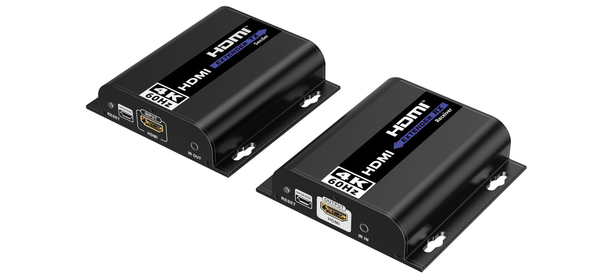 PremiumCord Extensor HDMI 4K hasta 120 m vía LAN, Over IP, Cat5/5E/6, UHD 4K 2160p 60Hz, Full HD 1080p, 4:4:4, HDMI 2.0, HDCP 2.2, Carcasa Robusta de Aluminio