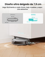 LEFANT M310 Ultra Robot Aspirador y Fregasuelos 3 en 1 con Succión de 6000Pa, 170min, Mapeo Láser ToF, Evasión de Obstáculos PSD de 190°, Reconocimiento de Alfombras, WiFi/App/Alexa, Gris