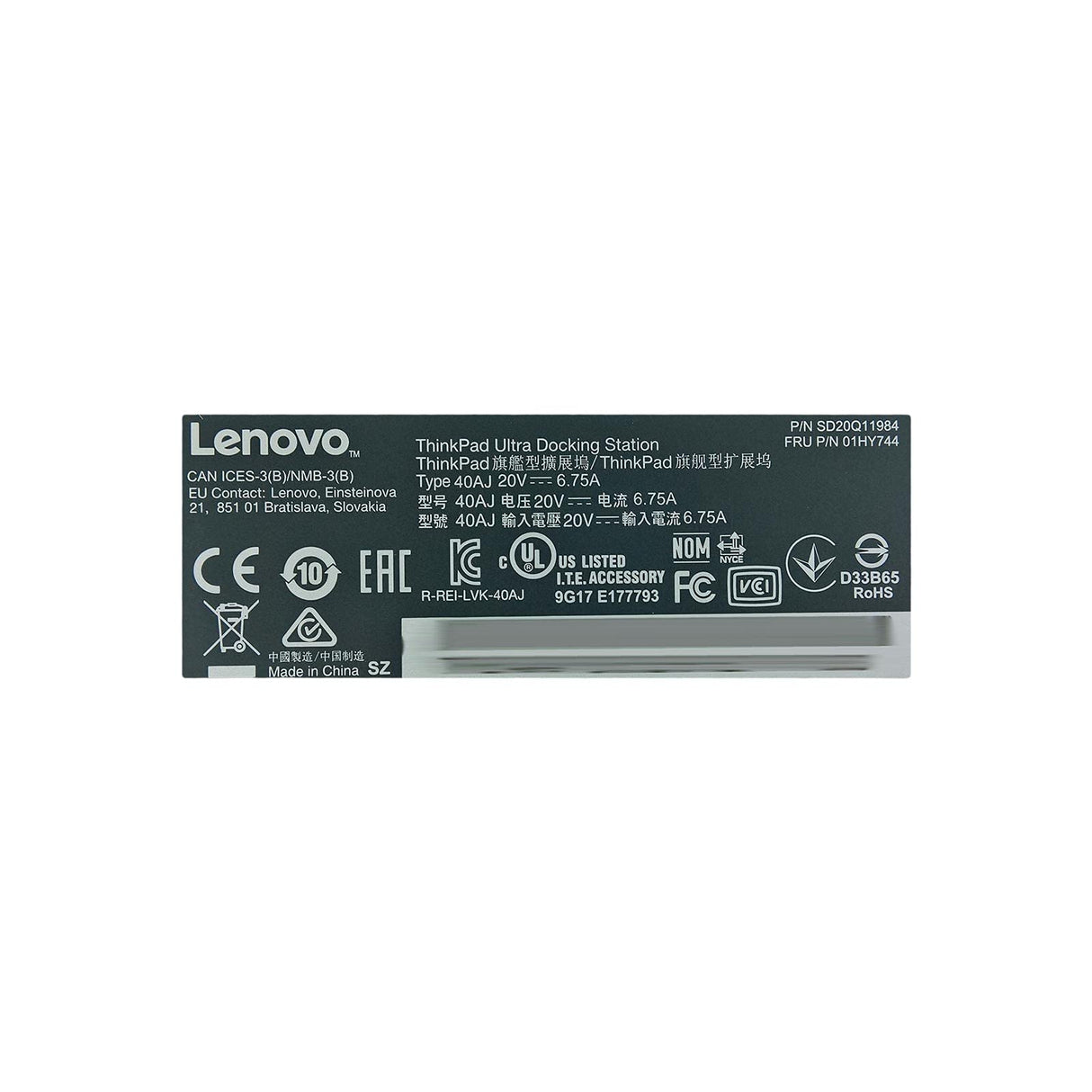 Lenovo 40AJ0135EU - Base (Acoplamiento, 10,100,1000 Mbit/s, Lenovo, Negro, Kensington, 0-35 °C)