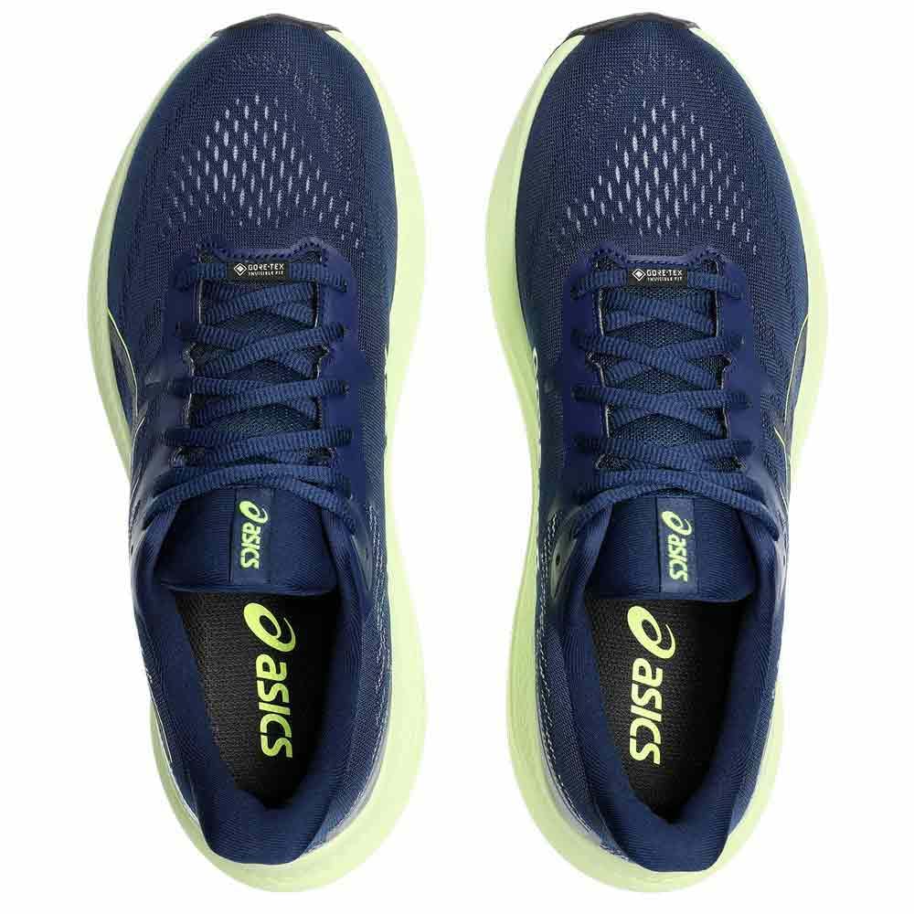 ASICS GT-2000 12 GTX, Sneaker Hombre, Blue Expanse Safety Yellow, 40.5 EU