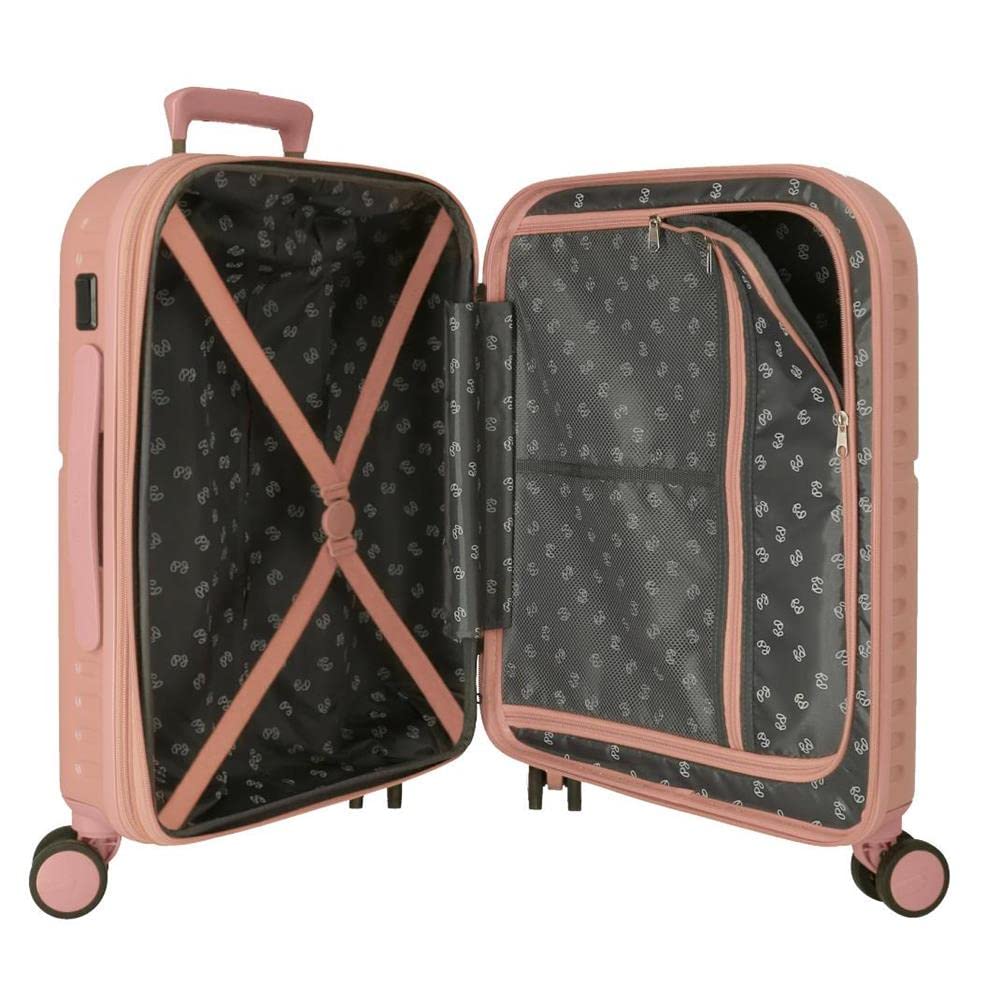 Pepe Jeans Carina Maleta de cabina Rosa 40x55x20 cms Rígida ABS Cierre TSA integrado 37L 2,74 kgs 4 Ruedas dobles Equipaje de Mano