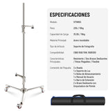 NEEWER Soporte de luz de Acero Inoxidable de 198 cm, Soporte de trípode Resistente con Ruedas giratorias, 2 Brazos deslizantes con Agarre de Pistola, Pata Plegable para fotografía, Caja de luz