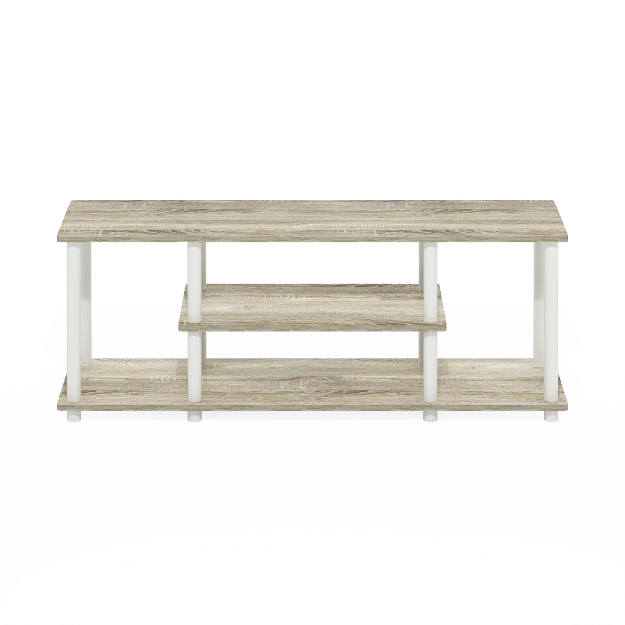Furinno Soportes de TV de entretenimiento de 3 niveles Roble/Blanco