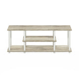 Furinno Soportes de TV de entretenimiento de 3 niveles Roble/Blanco
