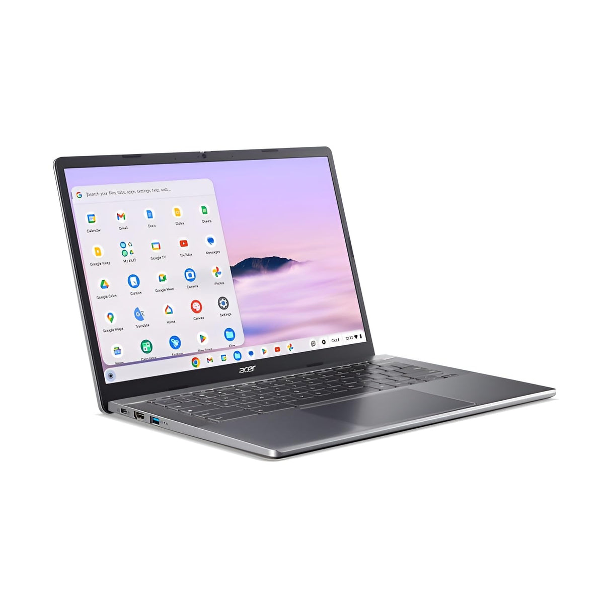 Acer Chromebook Plus 514 - Ordenador Portátil 14" Full HD LCD, Laptop (AMD Ryzen 3 7320C, 8 GB RAM, 256GB eMMc, AMD Radeon Graphics, ChromeOS), Color Gris - Teclado QWERTY Español