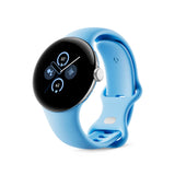 Google Pixel Watch 2 con Fitbit y Google - Control de frecuencia cardiaca, gestión del estrés y seguridad - Smartwatch Android - Caja de aluminio en tono plata - Correa deportiva en celeste - Wi-Fi