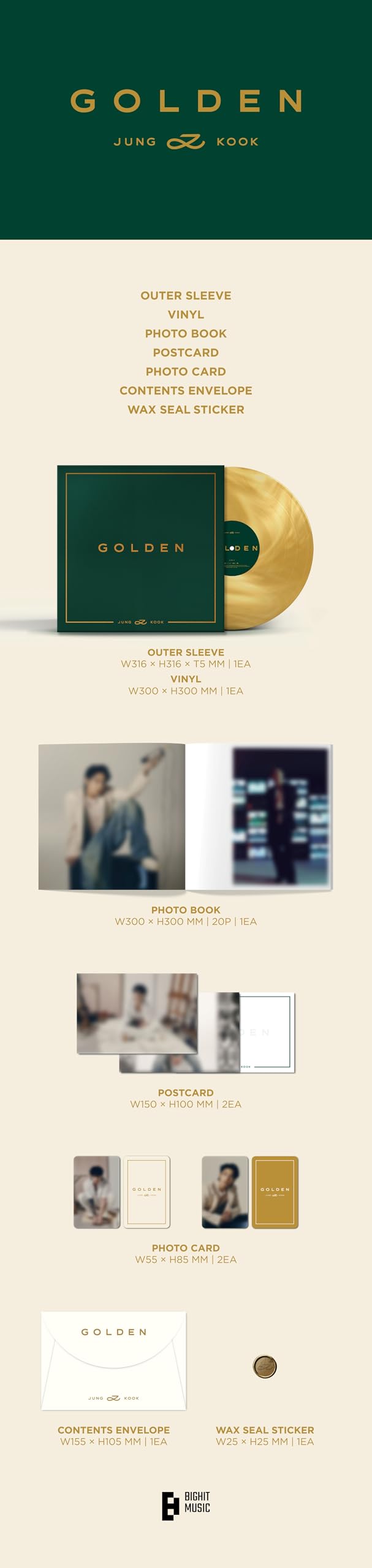 GOLDEN - Vinilo Dorado