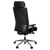 hjh OFFICE 608600 Silla de Oficina Pro-Tec XXL Cuero Negro, Silla giratoria, para Personas Altas, cargable hasta 150 kg
