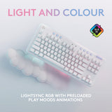 Logitech G715 Teclado Para Gaming Inalámbrico con Iluminación LIGHTSYNC RGB, LIGHTSPEED, Interruptores Linear (GX Rojo) y Reposamanos Para Teclado, Compatible con PC y Mac, Blanco