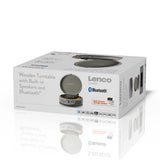 Lenco Tocadiscos LS-66 - Recepción y transmisión Bluetooth®, 2 altavoces integrados, extractor magnético AT3600, transmisión por correa, parada automática, 33/45 rpm, conector RCA, carcasa de madera,