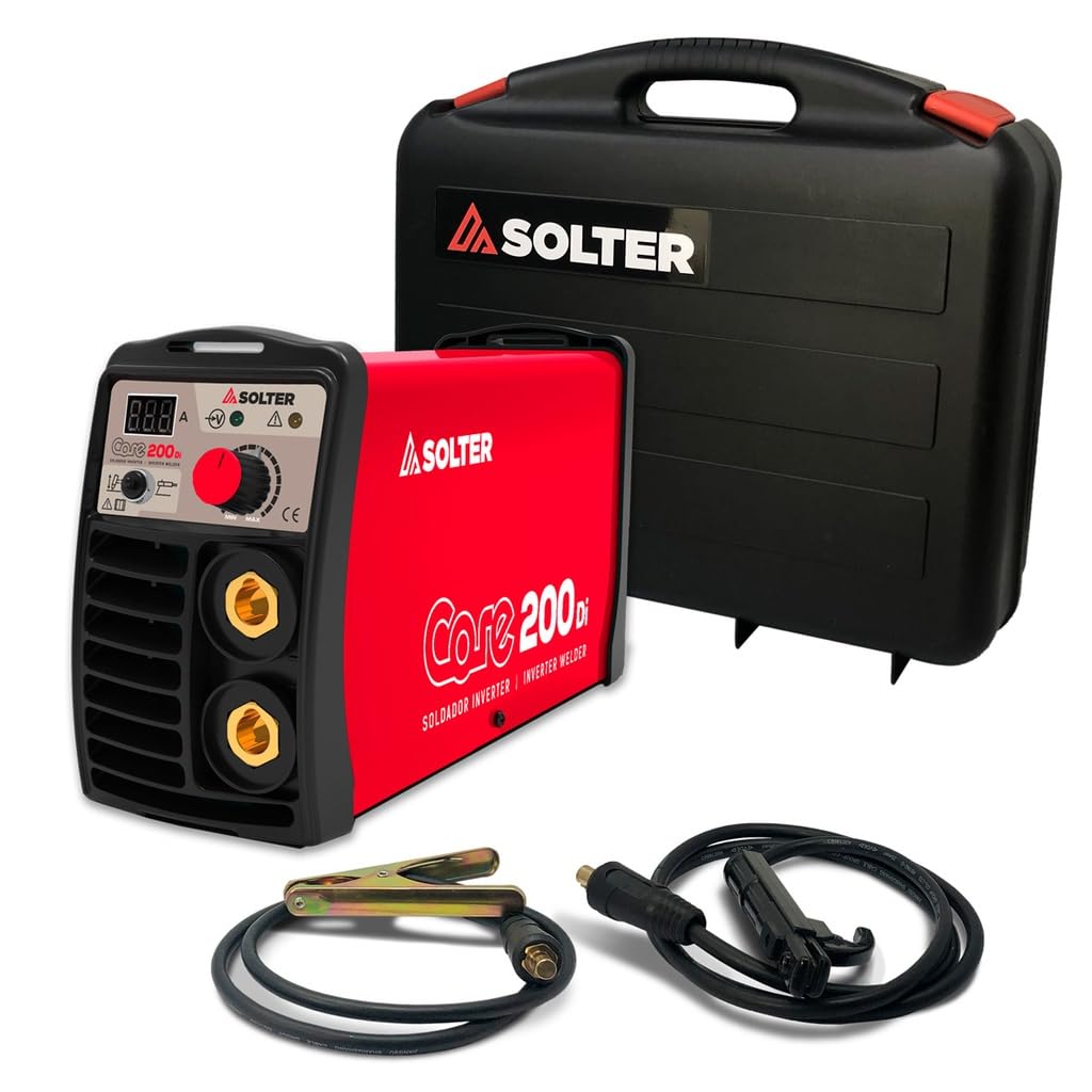 Solter - Soldador Inverter CORE 200Di, 200A de Potencia, Ciclo de Trabajo Profesional MMA y TIG Lift-Arc Tecnología Nanocrystaline con Accesorios