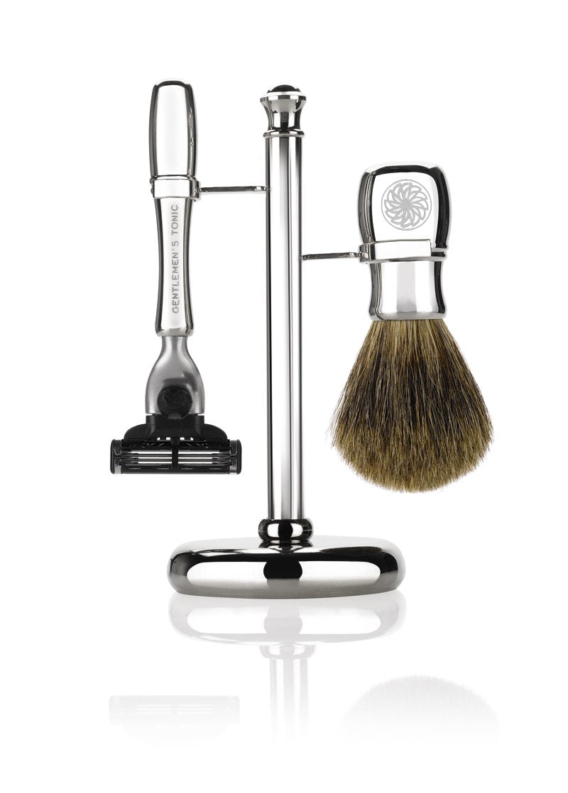 Gentlemen's Tonic GT9202 - Set de afeitado para hombre, estilo chrome